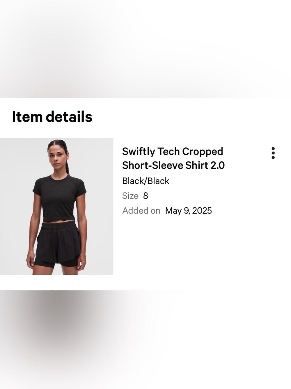 lululemon athletica Swiftly Tech Cropped Short-Sleeve Shirt - Black